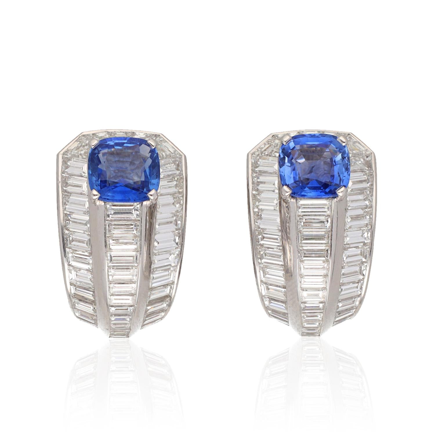 CARTIER Madagascar Sapphire and Diamond Earrings