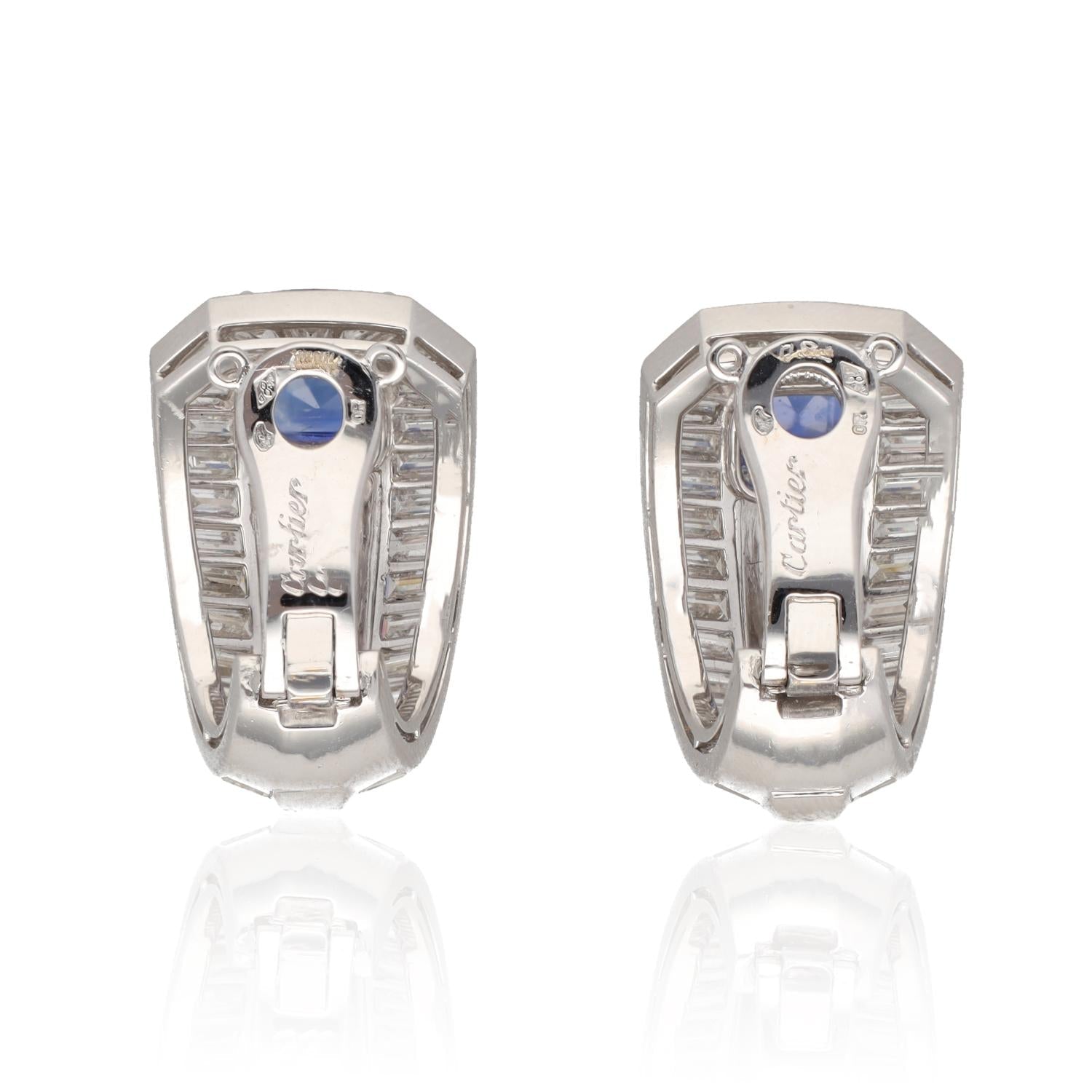 CARTIER Madagascar Sapphire and Diamond Earrings