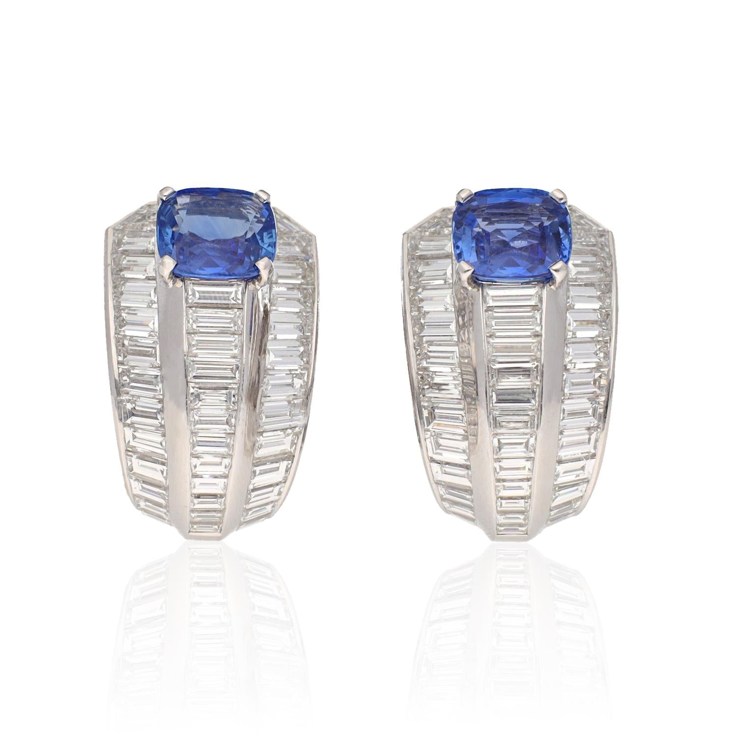 CARTIER Madagascar Sapphire and Diamond Earrings