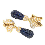 VAN CLEEF & ARPELS Sapphire and Diamond Ear Clips