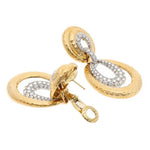 DAVID WEBB Hammered Gold & Diamond “Astor” Ear Clips