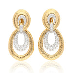 DAVID WEBB Hammered Gold & Diamond “Astor” Ear Clips