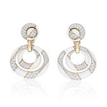 DAVID WEBB Cosmos Diamond Earrings, White Enamel