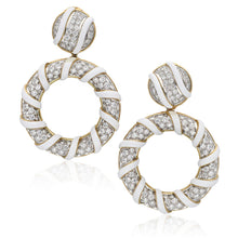 DAVID WEBB Candy Stripe Earrings, White Enamel