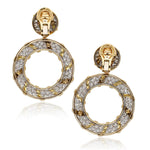 DAVID WEBB Candy Stripe Earrings, White Enamel