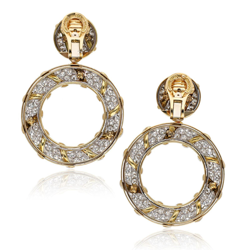 DAVID WEBB Candy Stripe Earrings, White Enamel