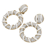DAVID WEBB Candy Stripe Earrings, White Enamel