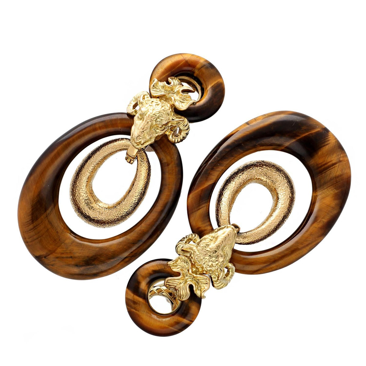 DAVID WEBB -Ram's Head Double Hoop Earrings