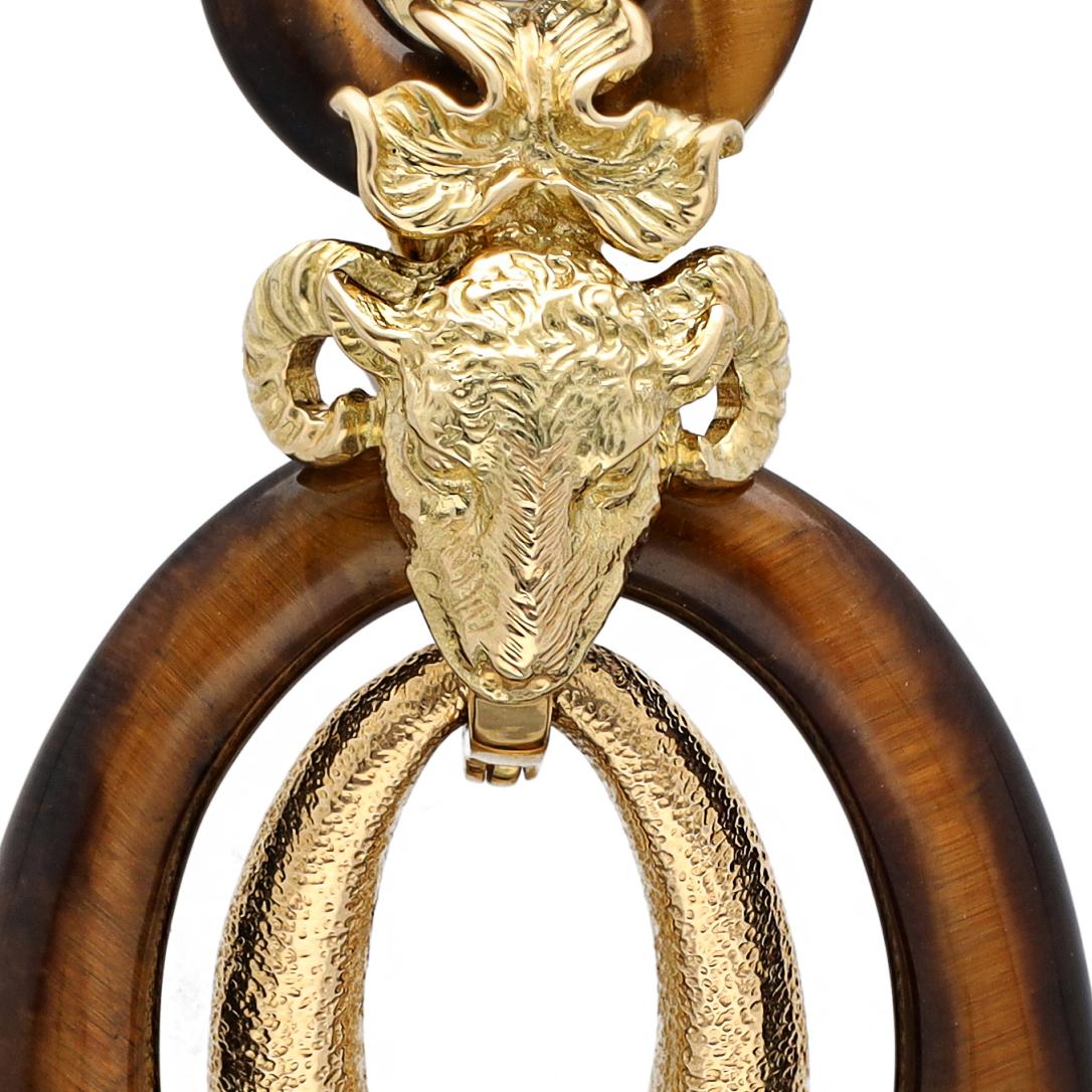 DAVID WEBB -Ram's Head Double Hoop Earrings