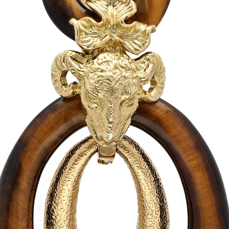 DAVID WEBB -Ram's Head Double Hoop Earrings