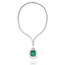 HARRY WINSTON Platinum And 18K White Gold Diamond And Emerald Necklace