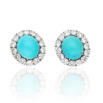 HARRY WINSTON Turquoise and Diamond Necklace and Ear Clips