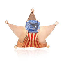 CARTIER Sapphire and Enamel Stars and Stripes "Home Front" Brooch - Circa 1940's