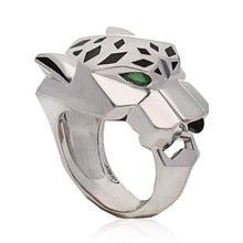 Cartier 18K White Gold Panther Head Ring