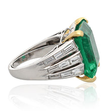 VAN CLEEF & ARPELS Platinum & 18K Yellow Gold Colombian Emerald and Diamond Ring