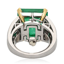 VAN CLEEF & ARPELS Platinum & 18K Yellow Gold Colombian Emerald and Diamond Ring