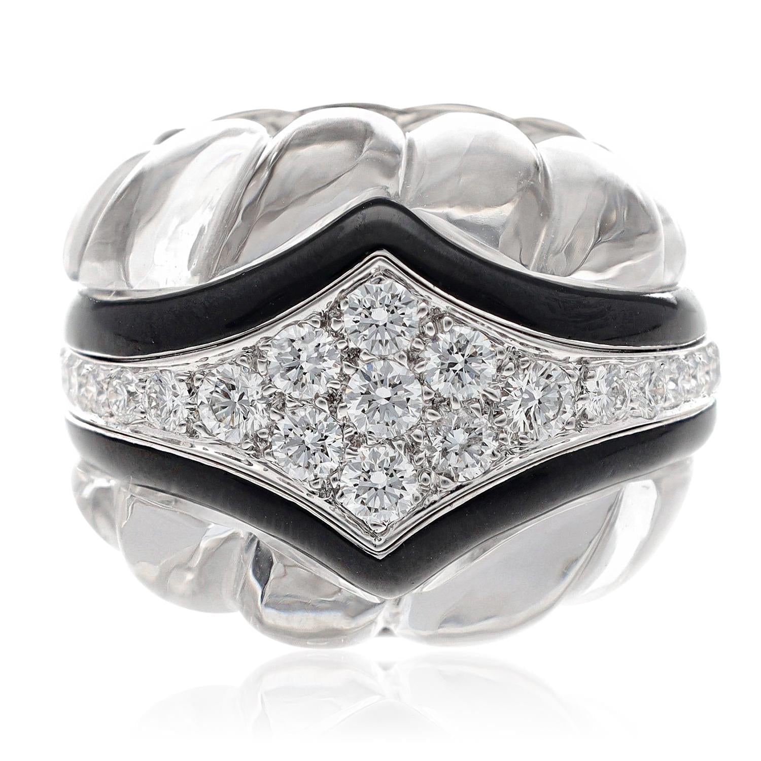 DAVID WEBB Black Tie Ring