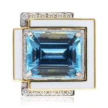 DAVID WEBB 'Cubist' Aquamarine Ring