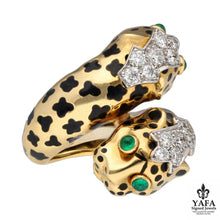 DAVID WEBB Double Wrap Leopard Head Ring