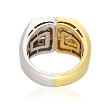 BVLGARI 18K Yellow Gold & Platinum Twin Diamond Contrast Ring