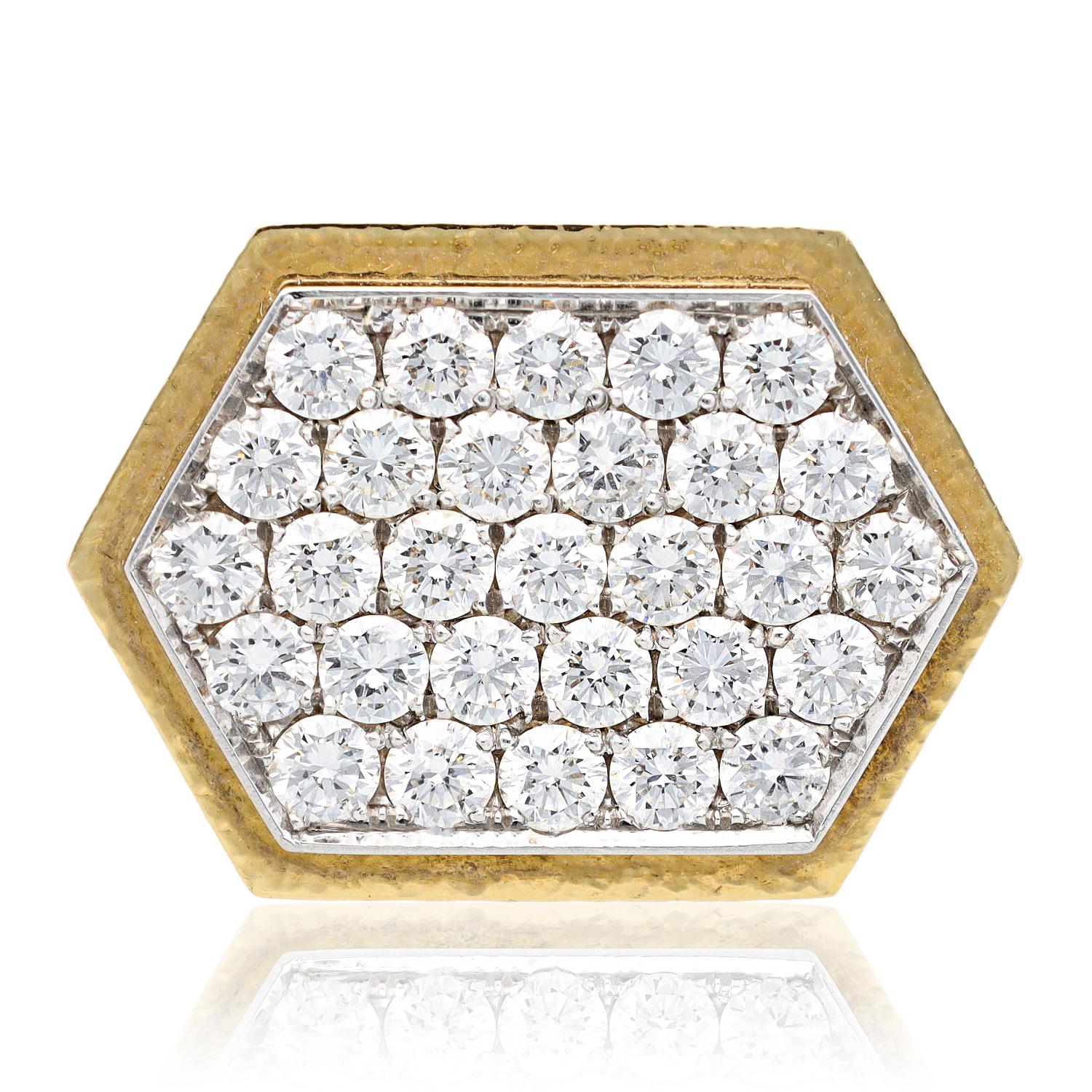 DAVID WEBB Hexagon Diamond Ring