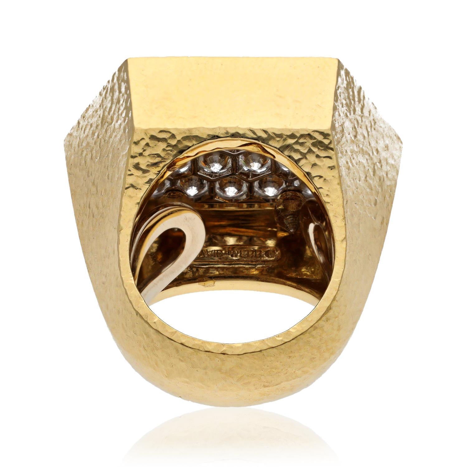DAVID WEBB Hexagon Diamond Ring