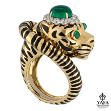 DAVID WEBB Tiger Ring, Emerald Eyes