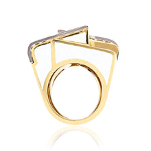 DAVID WEBB Ski Slope Ring, White Enamel