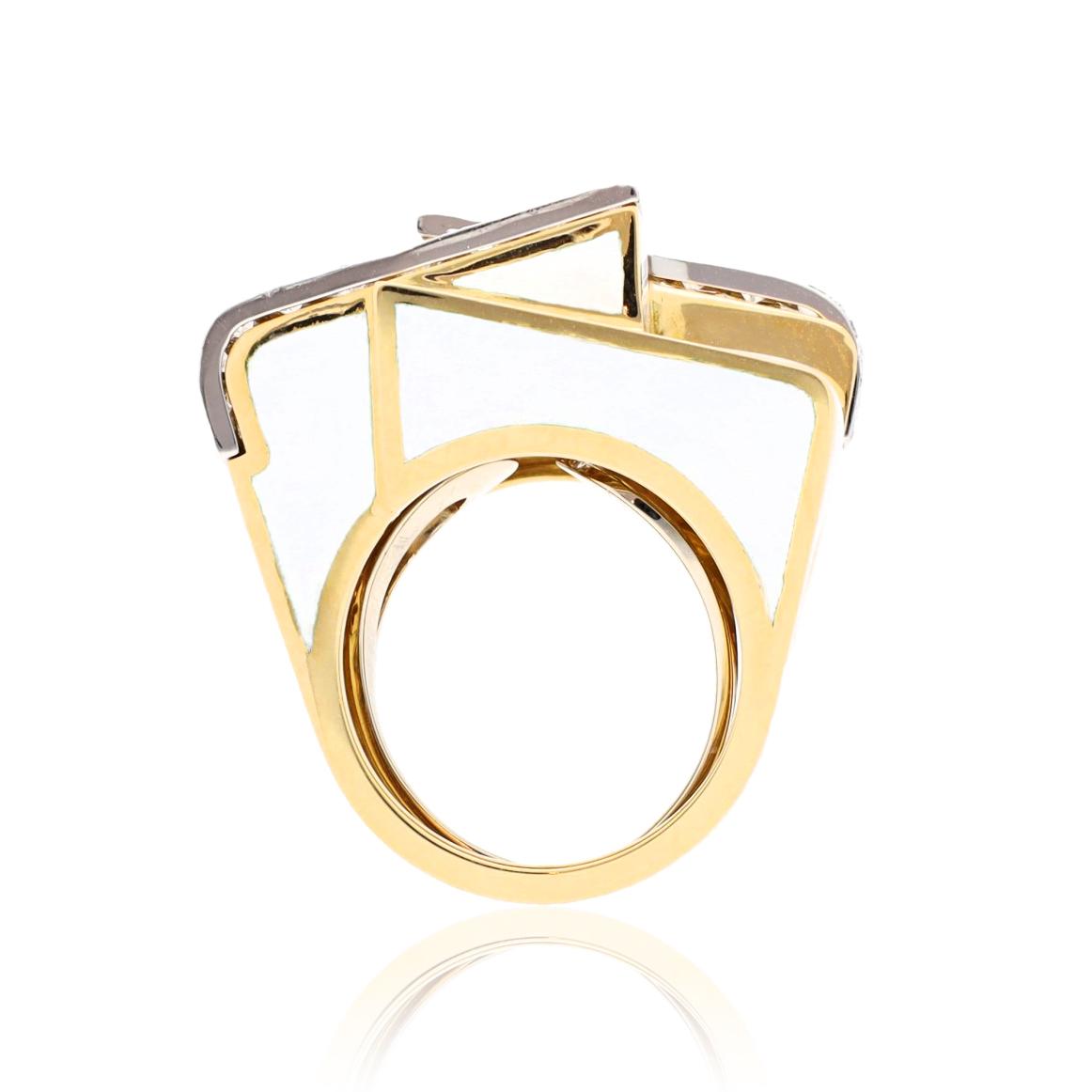DAVID WEBB Ski Slope Ring, White Enamel