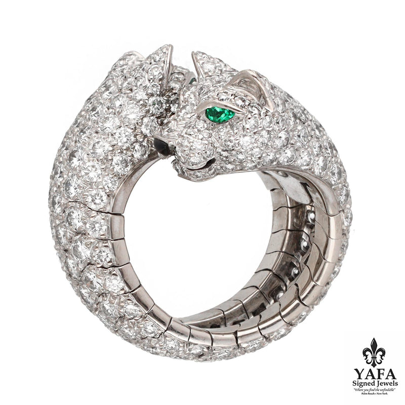 CARTIER Double Panthere Lakarda 18k Gold Diamond Ring