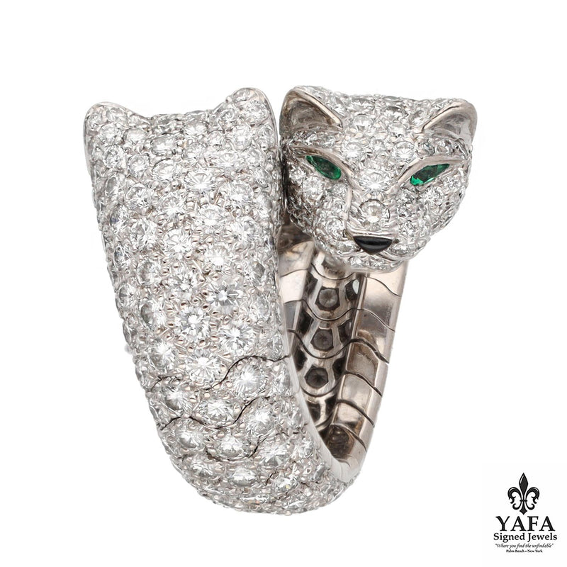 CARTIER Double Panthere Lakarda 18k Gold Diamond Ring