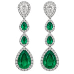 EE056646 - Earrings-18KW/7.6G 2EMER-5.82CT 4EMER-1.06CT 2PR-0.38CT 124RD-1.87CT