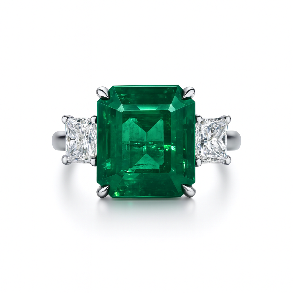 ER056691 - PLAT 1EMER-4.38CT 2DIA-1.00CT