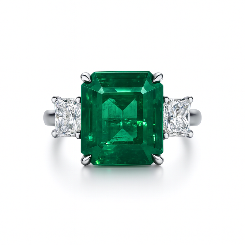 ER056691 - PLAT 1EMER-4.38CT 2DIA-1.00CT