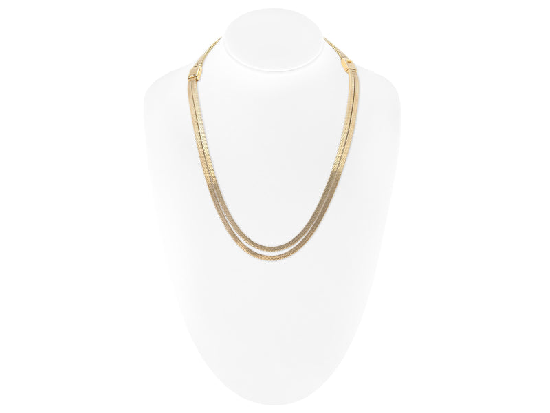 Vintage 1980s Forstner Two Strand Gold Necklace & Bracelet