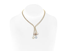 Multi-Color Pearl and 7.60 Carat Diamond Lavalier Necklace