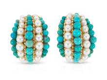 Vintage 1960s Van Cleef & Arpels Turquoise and Pearls Twist Set