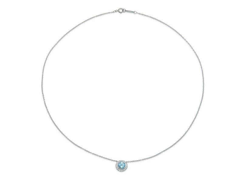 Tiffany & Co. Soleste Aquamarine and Diamond Pendant Necklace