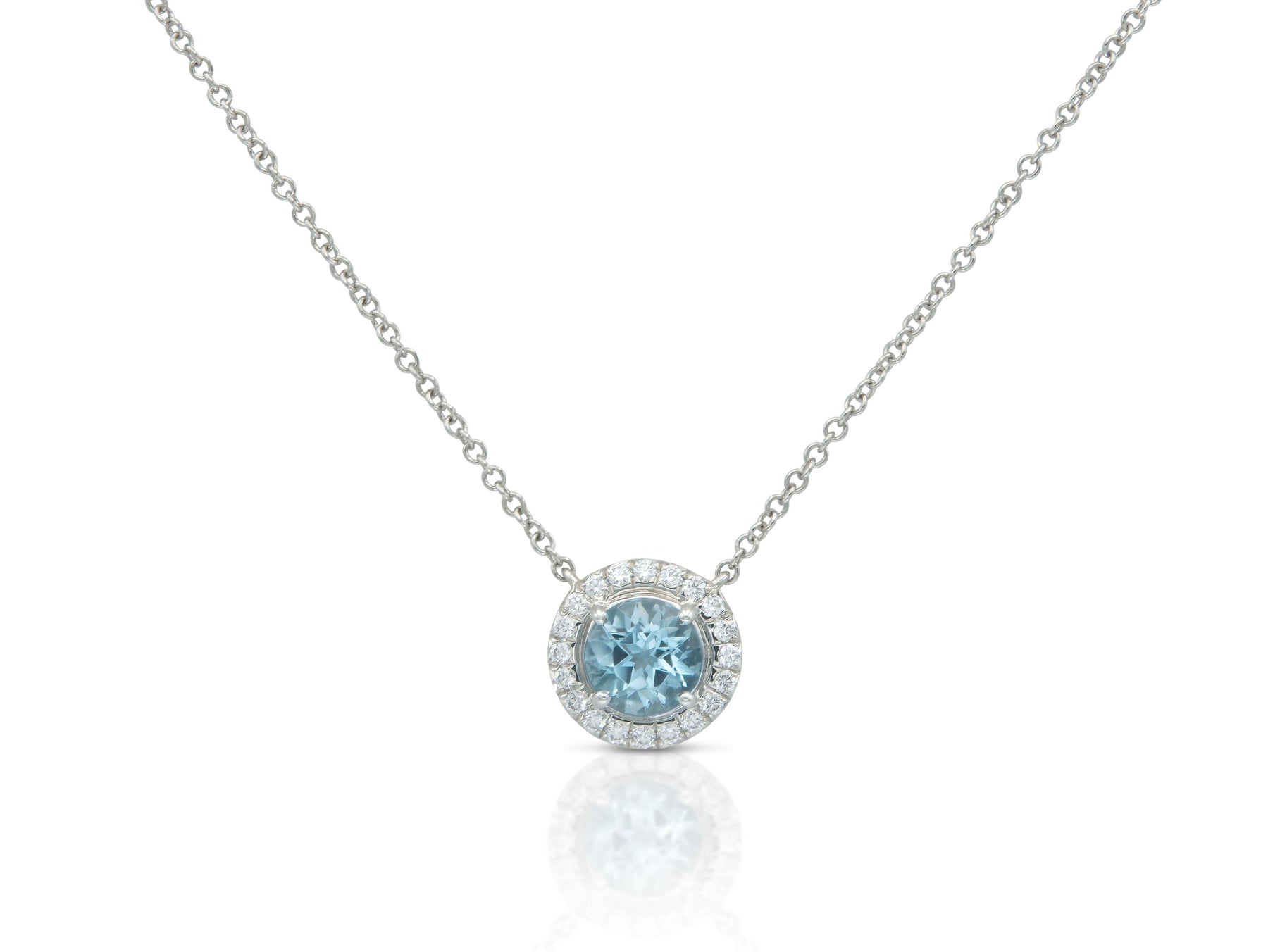 Tiffany & Co. Soleste Aquamarine and Diamond Pendant Necklace