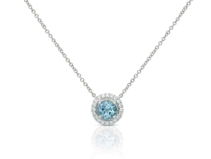 Tiffany & Co. Soleste Aquamarine and Diamond Pendant Necklace