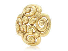 Vintage 1960s David Webb Hammered Gold Swirls Brooch