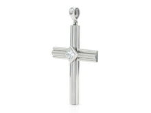 Vintage 1990s Cartier 1.75 Carat Princess Cut Diamond and Platinum Cross Pendant