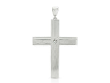 Vintage 1990s Cartier 1.75 Carat Princess Cut Diamond and Platinum Cross Pendant