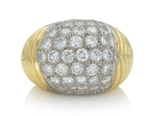 Vintage 1980s Trio Domed Cocktail Ring with Diamonds