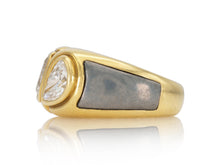 Vintage 1970s Bvlgari Two-Toned Gold and 2.33 Carat Pear-Shaped Diamonds Ring