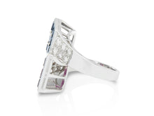 Oscar Heyman Ruby and Sapphire Bypass Ring with Diamonds