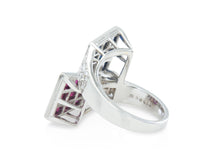Oscar Heyman Ruby and Sapphire Bypass Ring with Diamonds