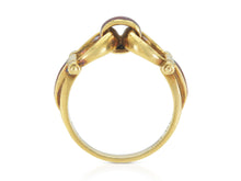 Vintage 1970s Gucci Gold and Enamel Horsebit Ring
