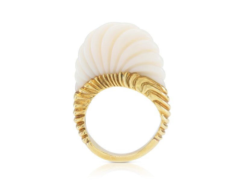 Vintage 1960s Tiffany & Co. Carved White Coral Ring