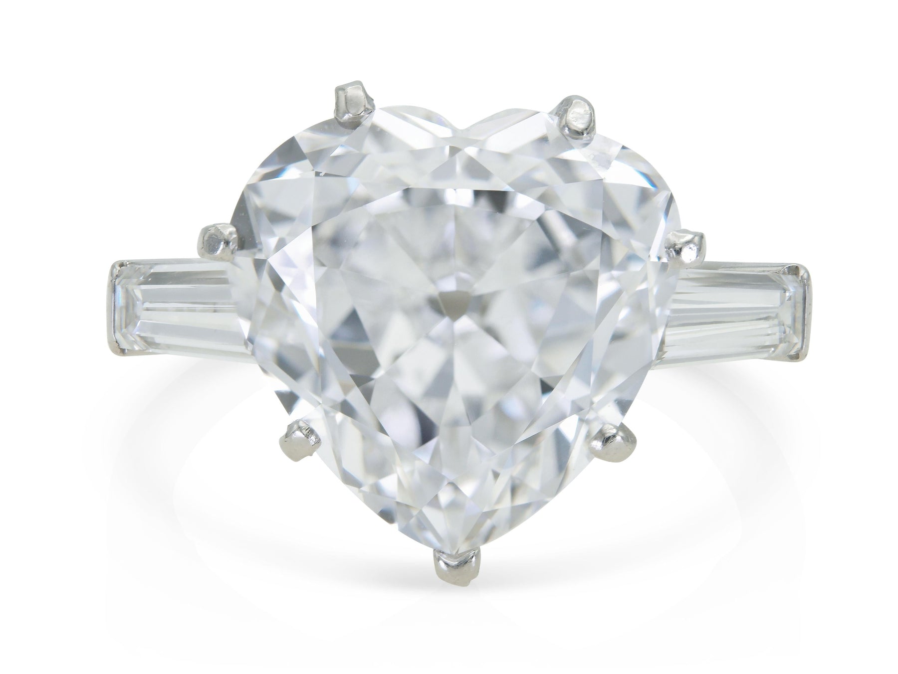 Vintage 1950s Van Cleef & Arpels 7.72 Carat Heart-Shaped Diamond Engagement Ring